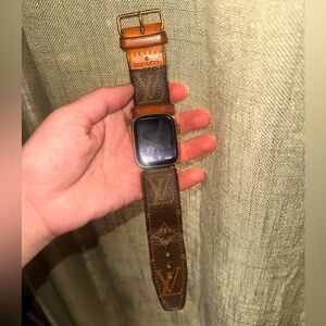 Authentic Louis Vuitton band with real Apple Watch Series 7 45MM stainless steel